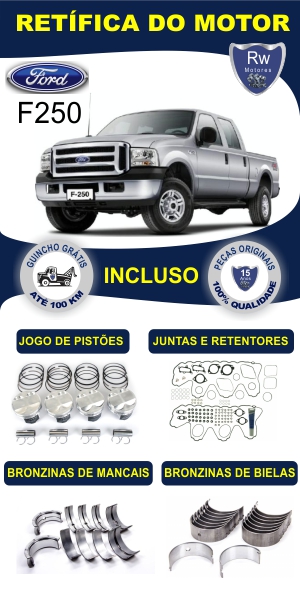 Retífica de motor Ford F250 peças originais pacote completo Rw motores
